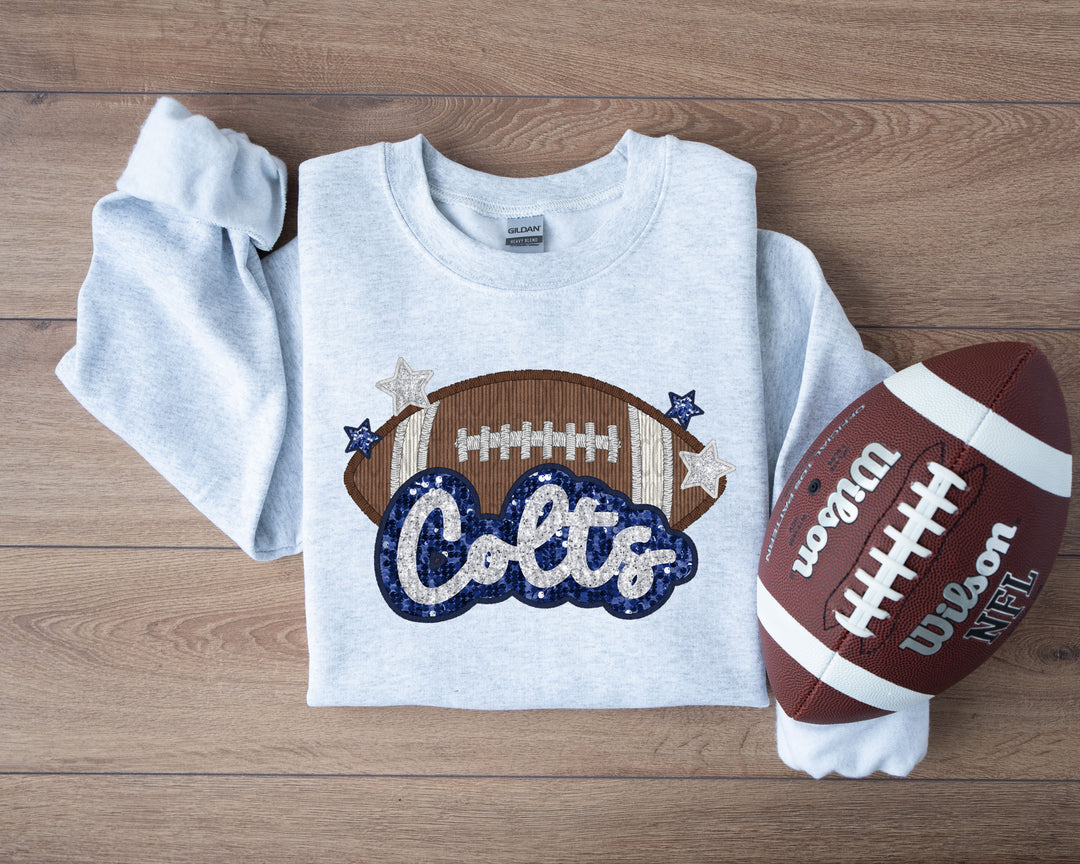 COLTS FOOTBALL FAUX APPLIQUE