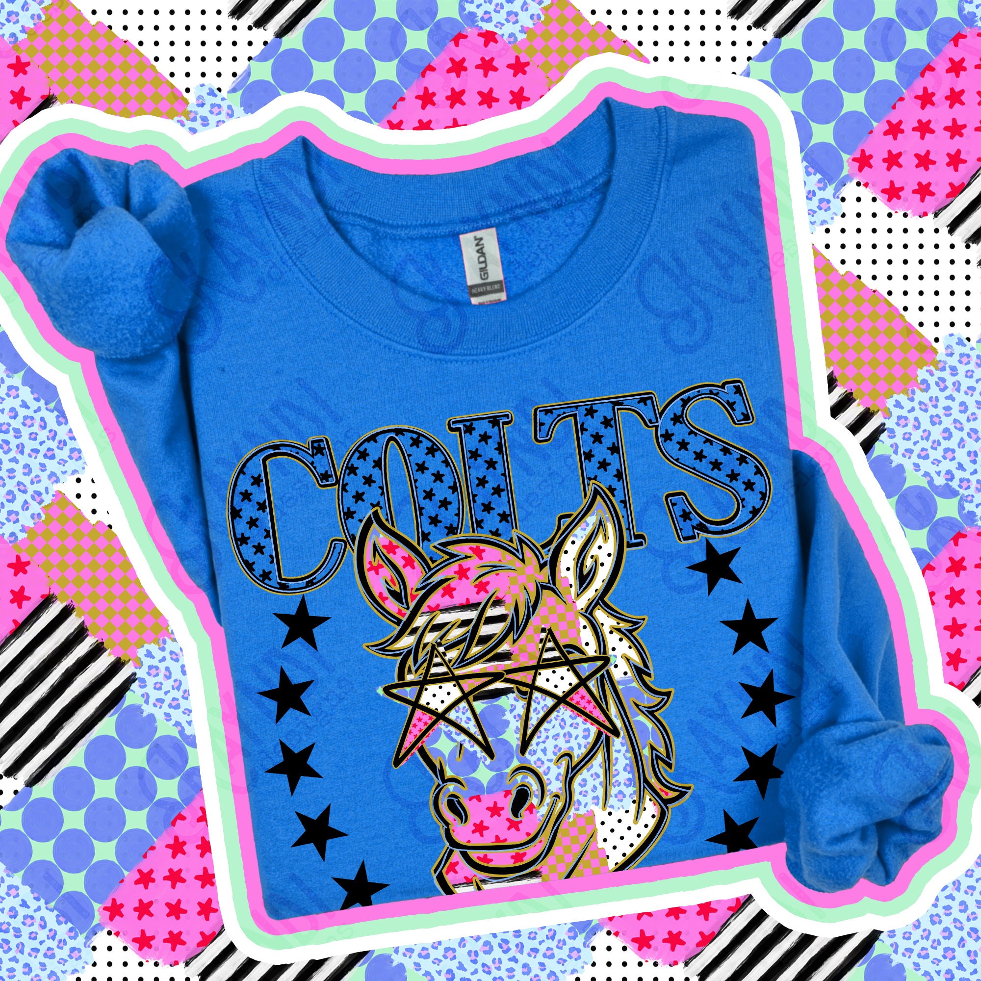 Patchwork Varsity Stars Mascots Colts 2 design