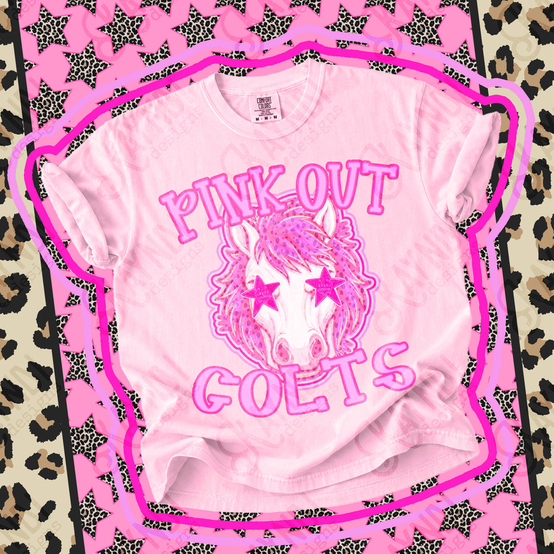 Colts 6 Pink Out Mascots mascot DTF transfer