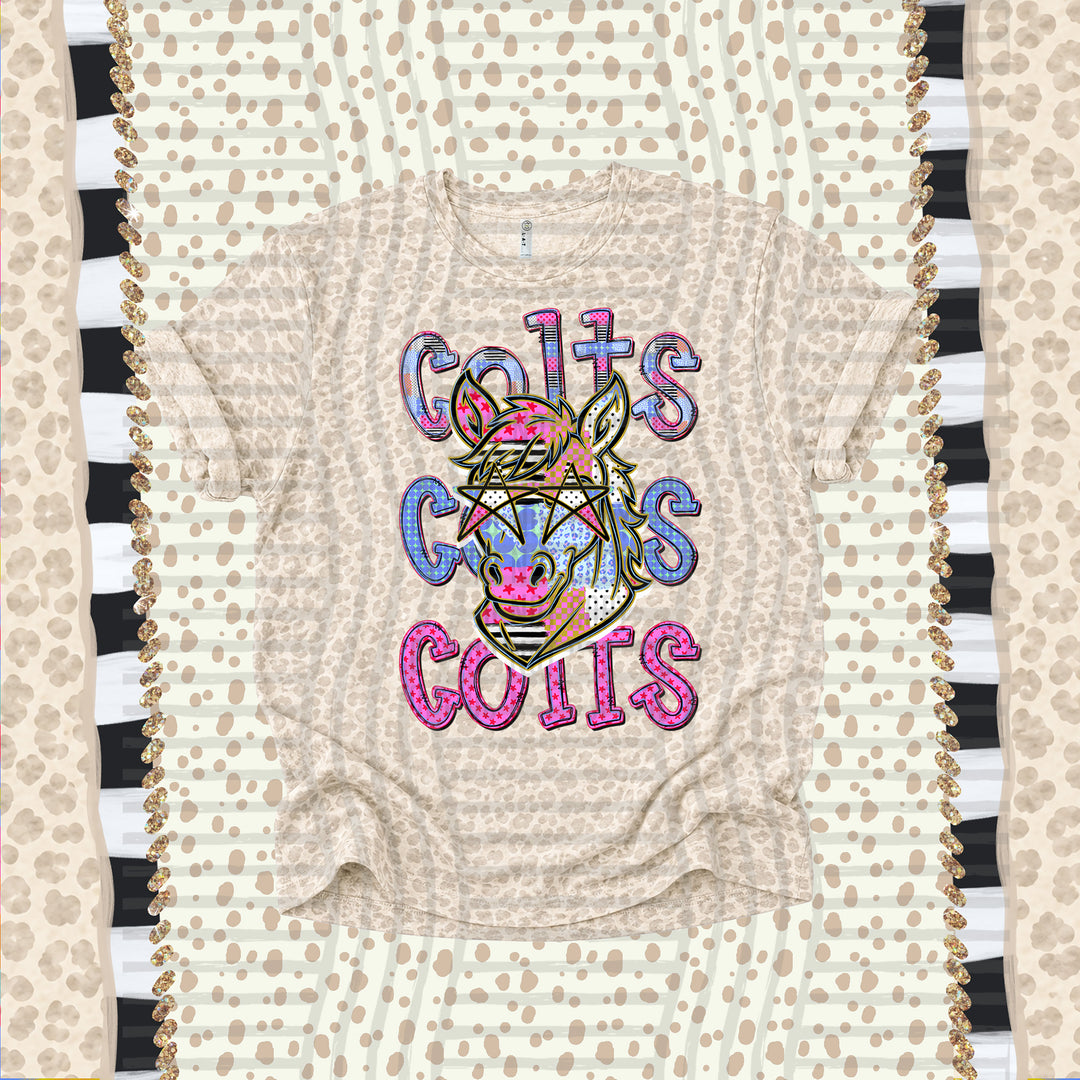 Colts Dolly Doodle mascot DTF transfer