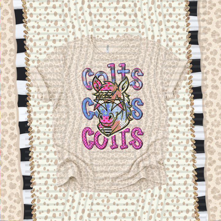 Colts Dolly Doodle mascot DTF transfer