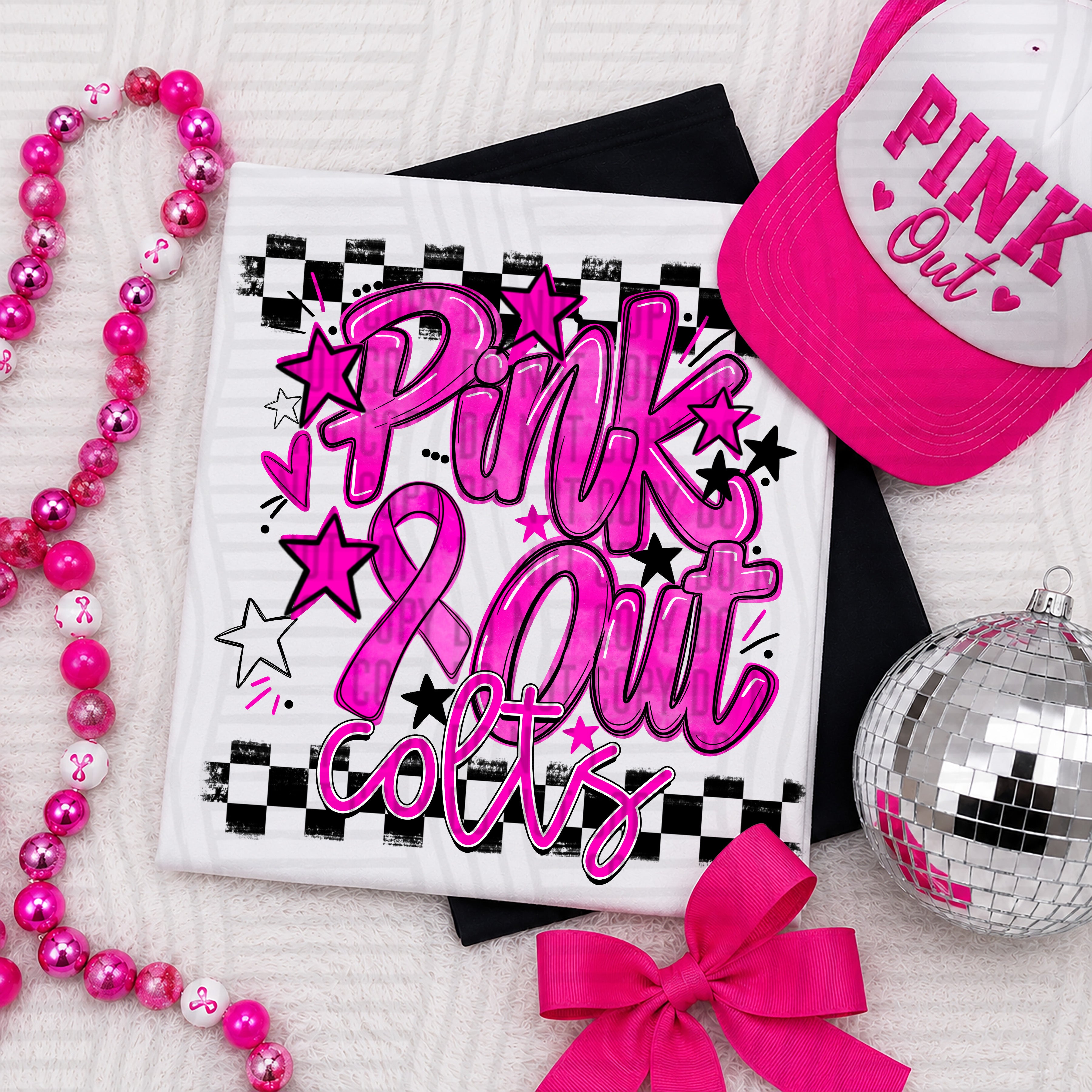 Pink Out Ribbon Colts design