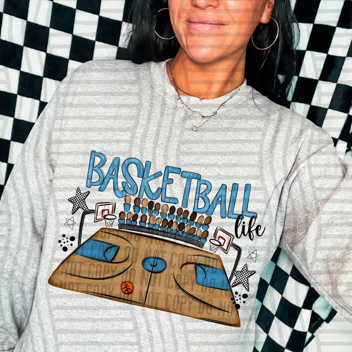 Columbia Blue Basketball Life DTF transfer