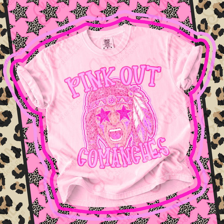 Comanches 2 Pink Out Mascots mascot DTF transfer