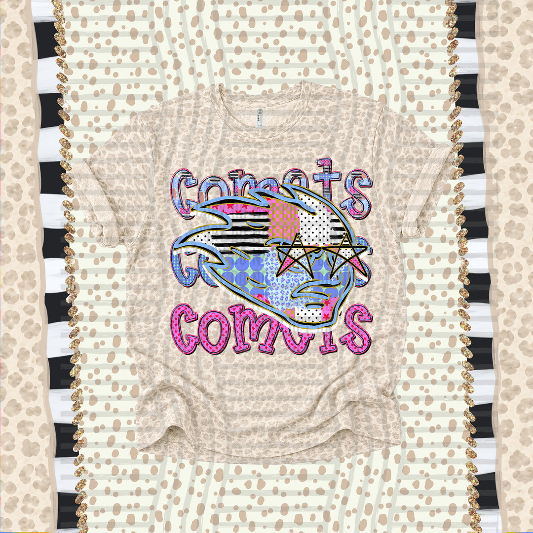 Comets Dolly Doodle mascot DTF transfer