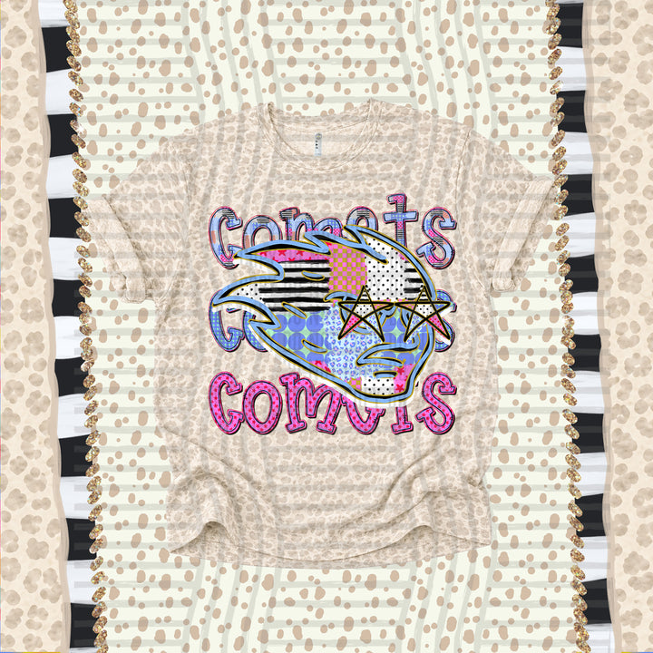 Comets Dolly Doodle mascot DTF transfer
