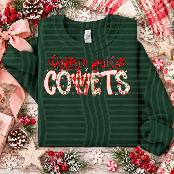 Holly Jolly Confetti Mascots Comets design