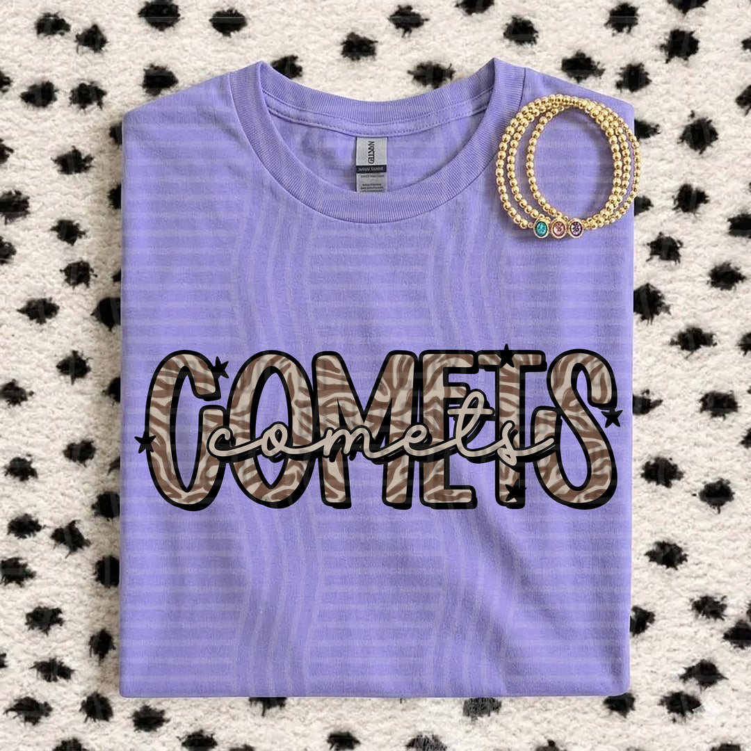 Comets Zebra Mascots DTF transfer