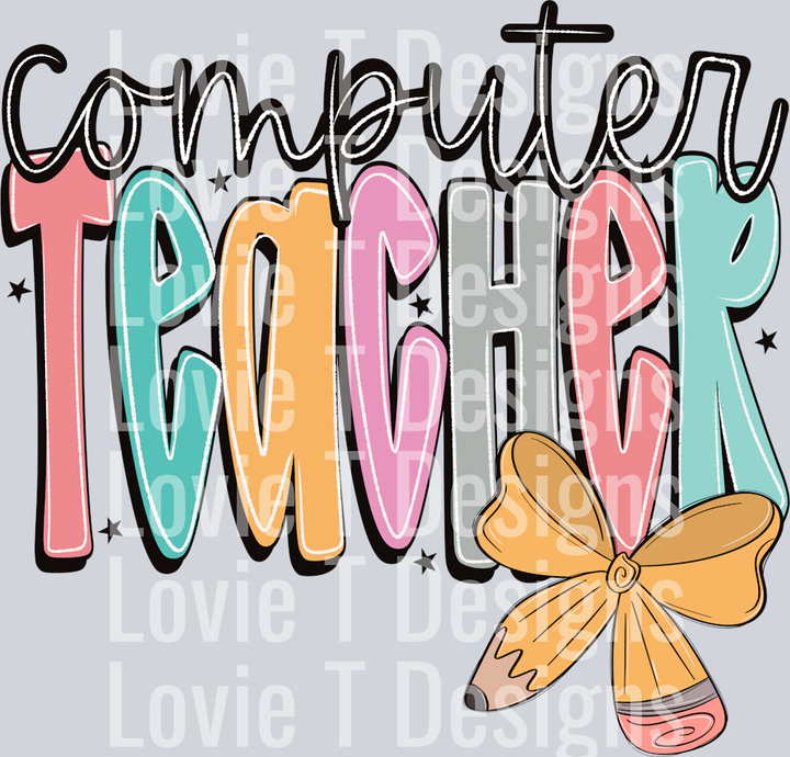 Computer Teacher Doodle Pencil