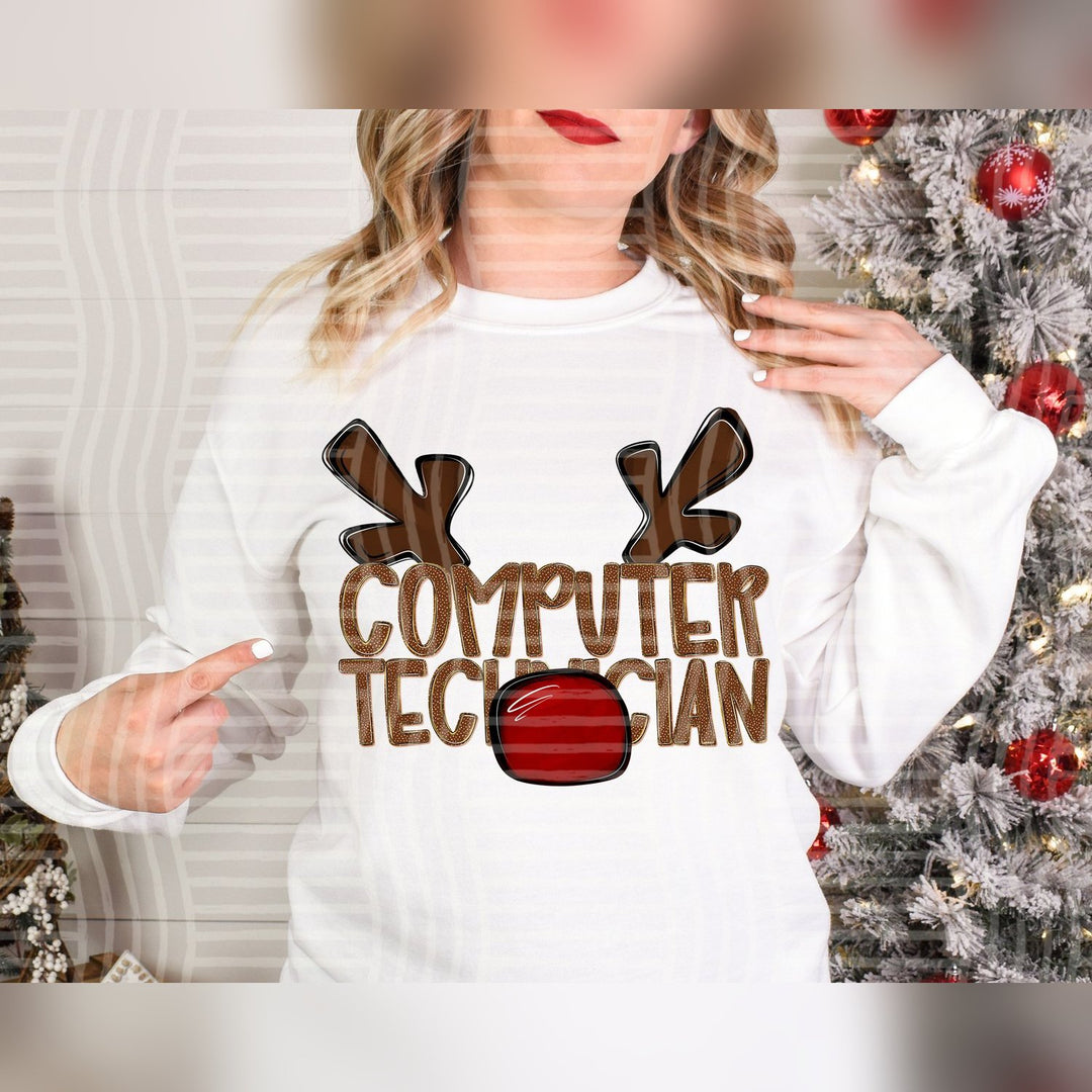 Computer Technician Deer Antler School Staff DTF transfer