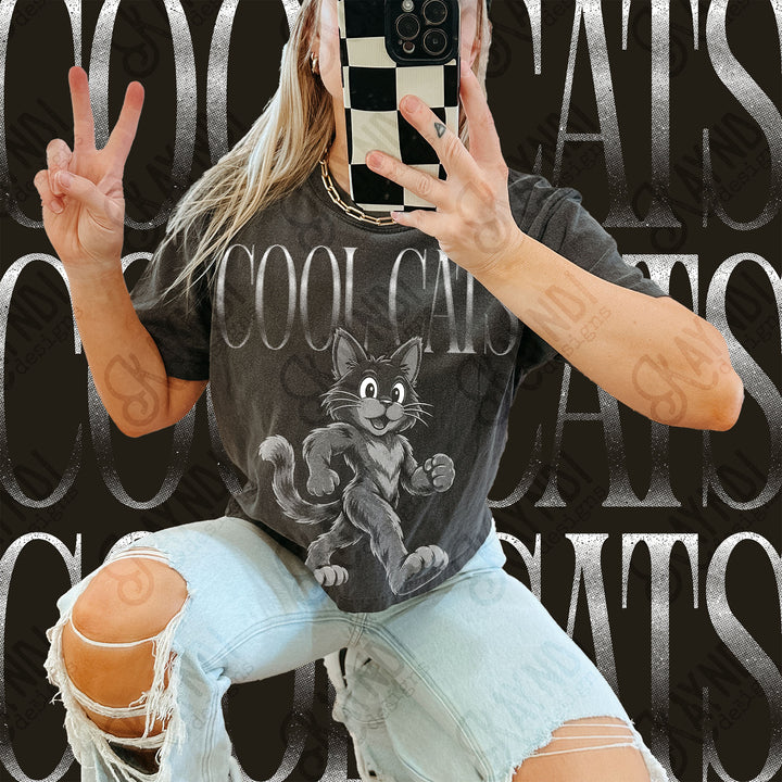 Halftone Mascots Cool Cats DTF transfer mockup