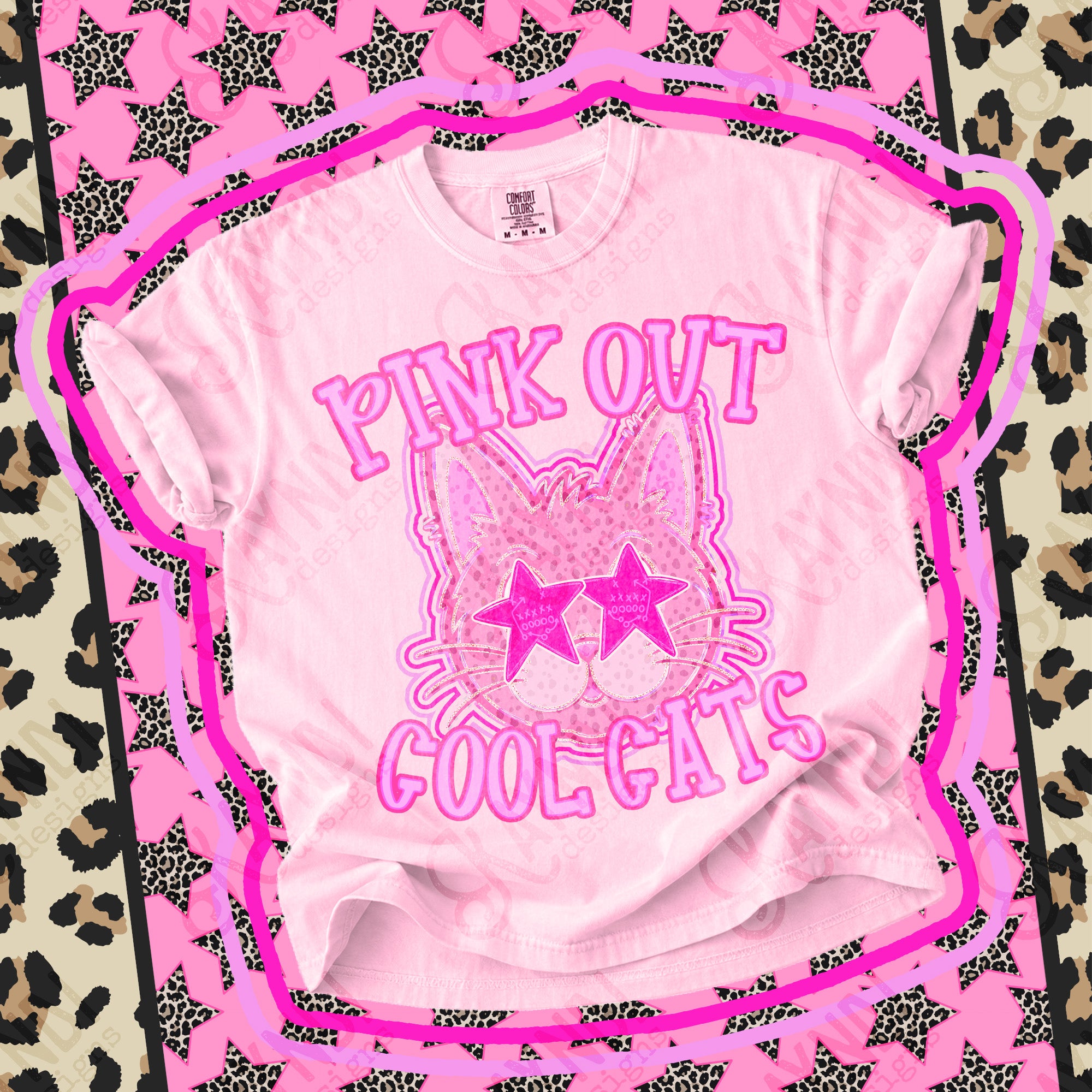 Pink Out Mascots Cool Cats mockup