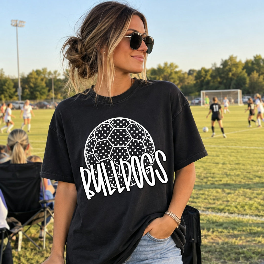 Polka Dot Soccer customizable DTF transfer mockup