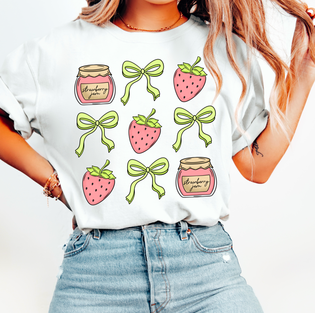 Coquette Strawberry DTF transfer design – image 1