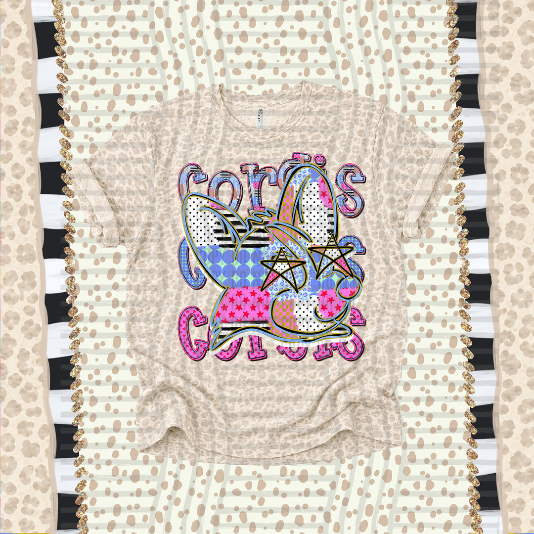 Corgis Dolly Doodle mascot DTF transfer
