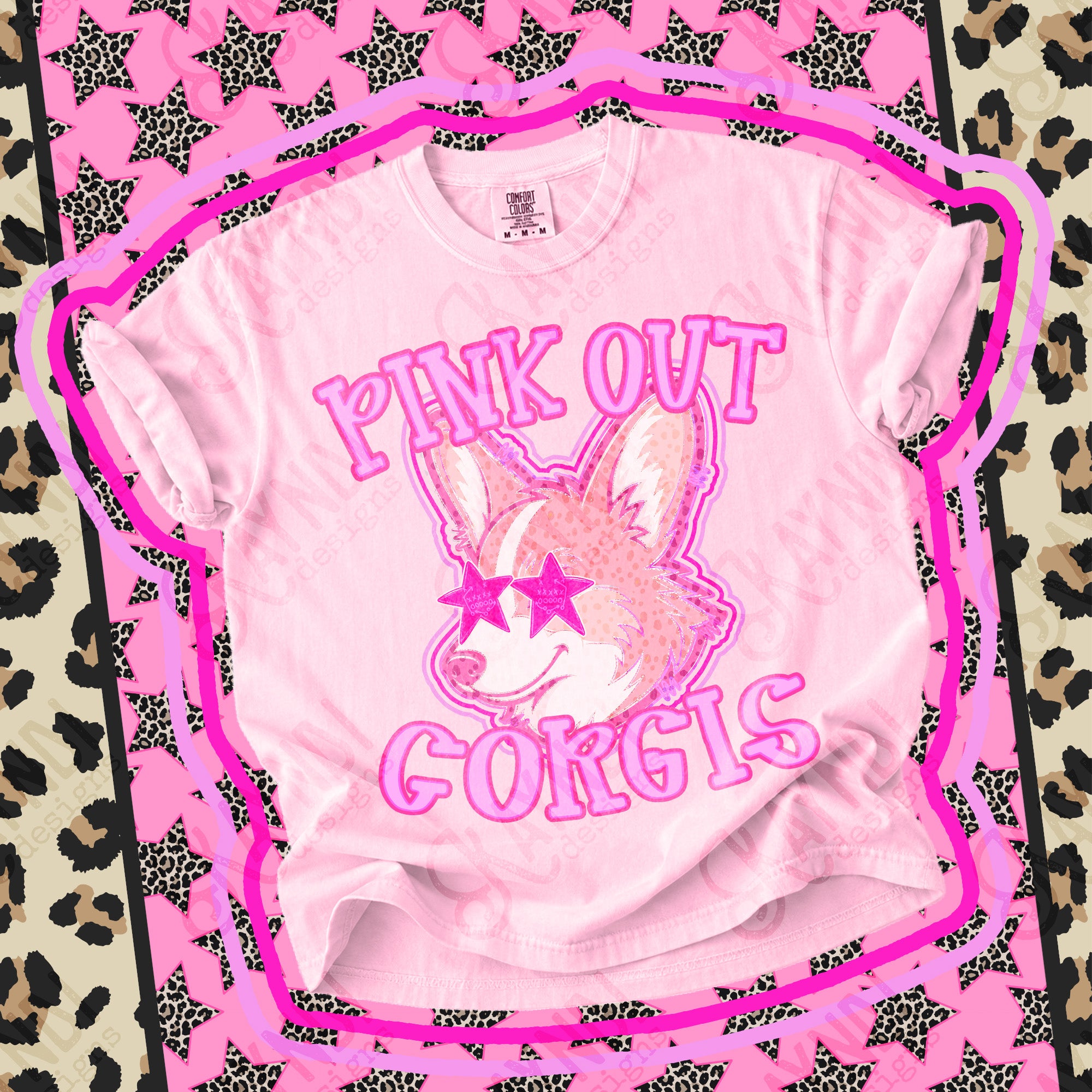 Pink Out Mascots Corgis mockup