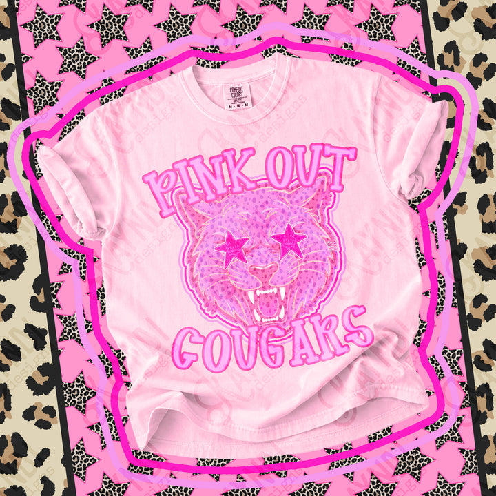Cougars 4 Pink Out Mascots mascot DTF transfer