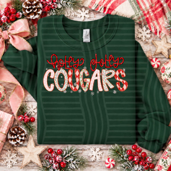 Holly Jolly Confetti Mascots Cougars design