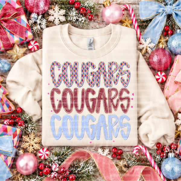 Jingle Jumble Stacked Mascots Cougars design