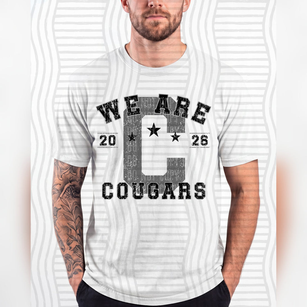 Cougars Varsity Initials Mascots DTF transfer