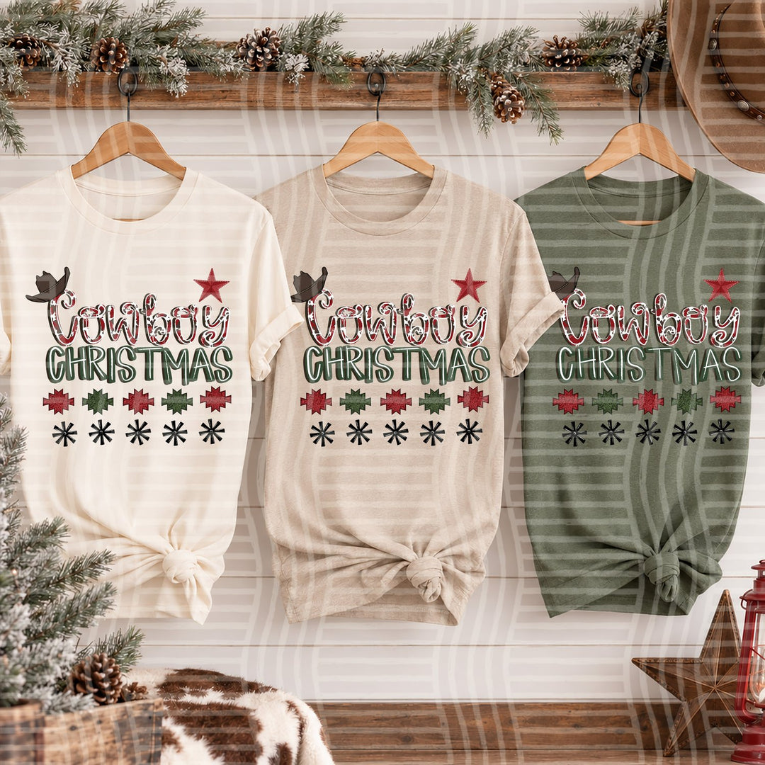 Cowboy Christmas DTF transfer