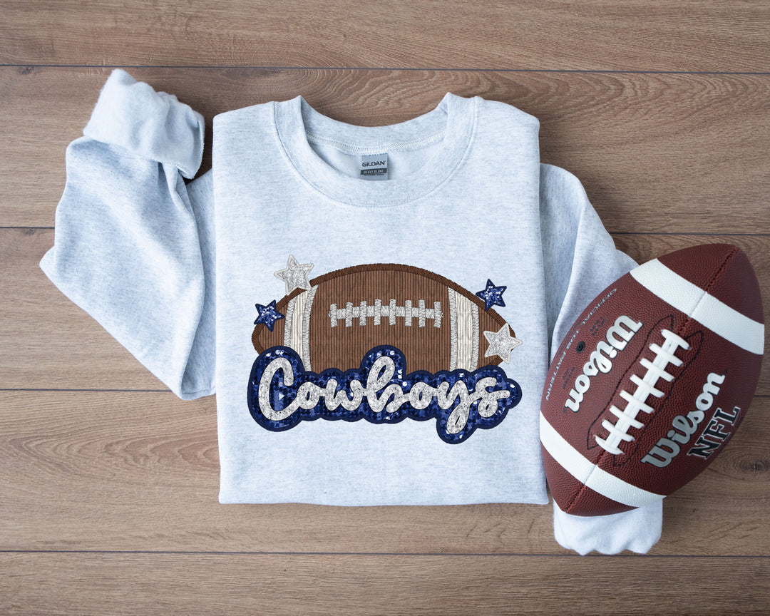 COWBOYS FOOTBALL FAUX APPLIQUE
