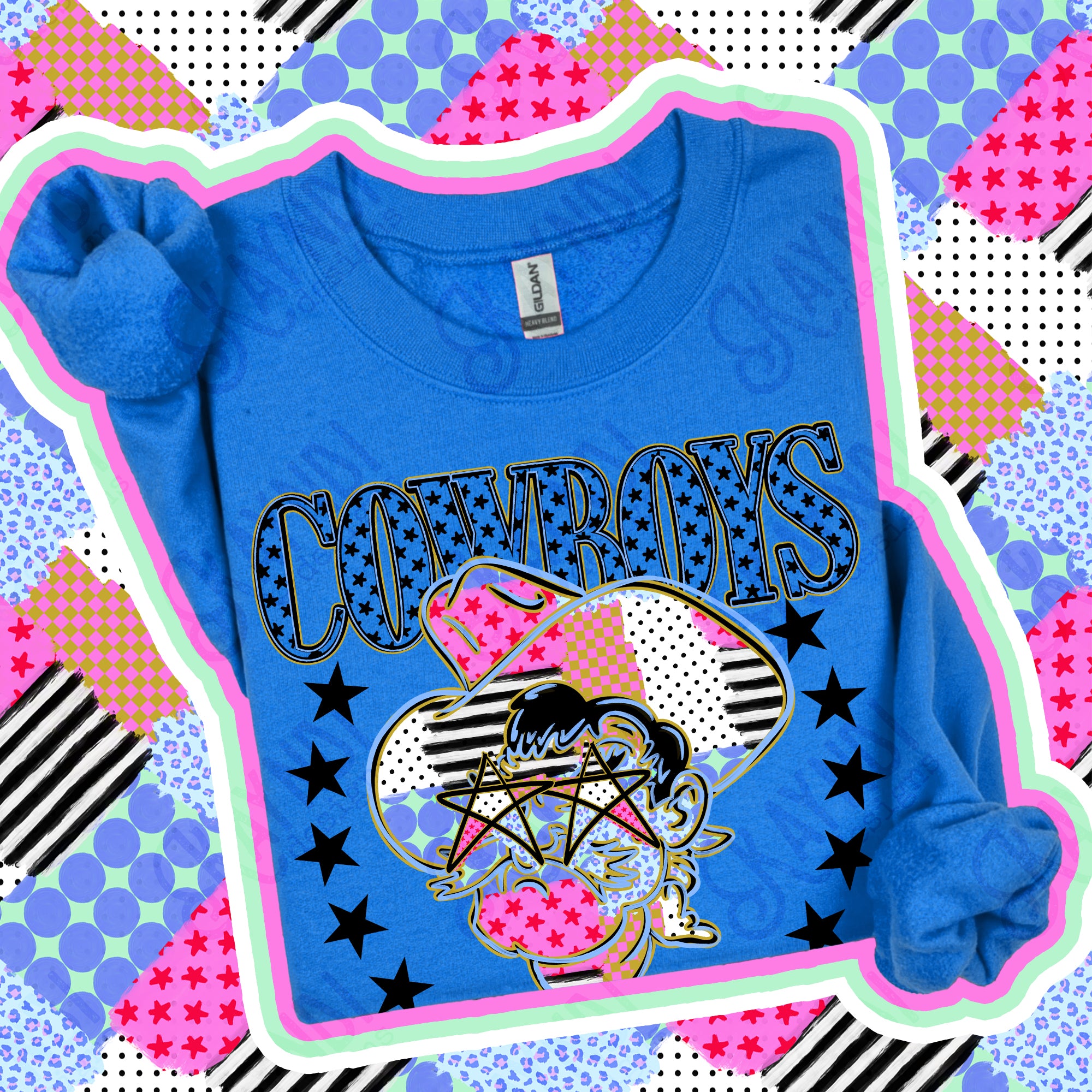 Patchwork Varsity Stars Mascots Cowboys 2 design