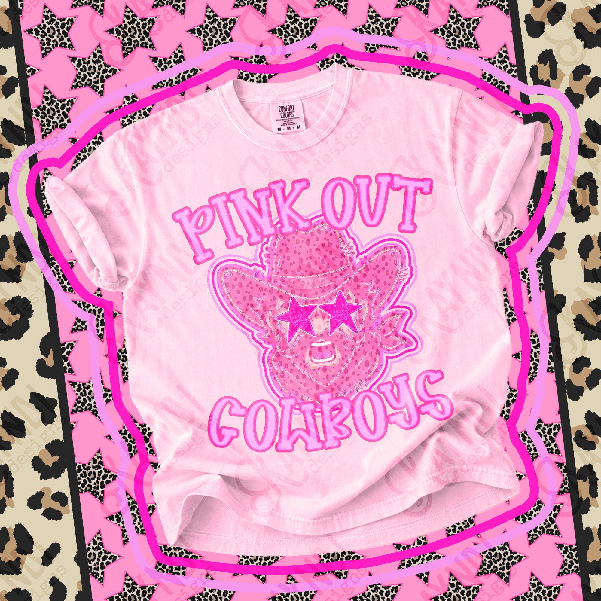 Pink Out Mascots Cowboys mockup