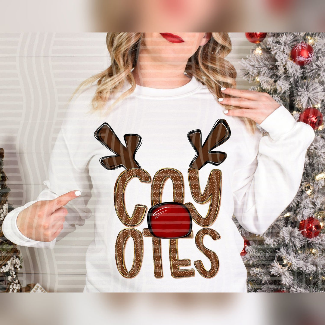 Coyotes Deer Antler Mascots DTF transfer