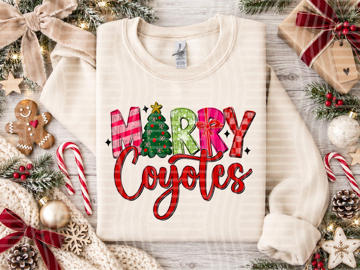 Coyotes Merry mascot DTF transfer