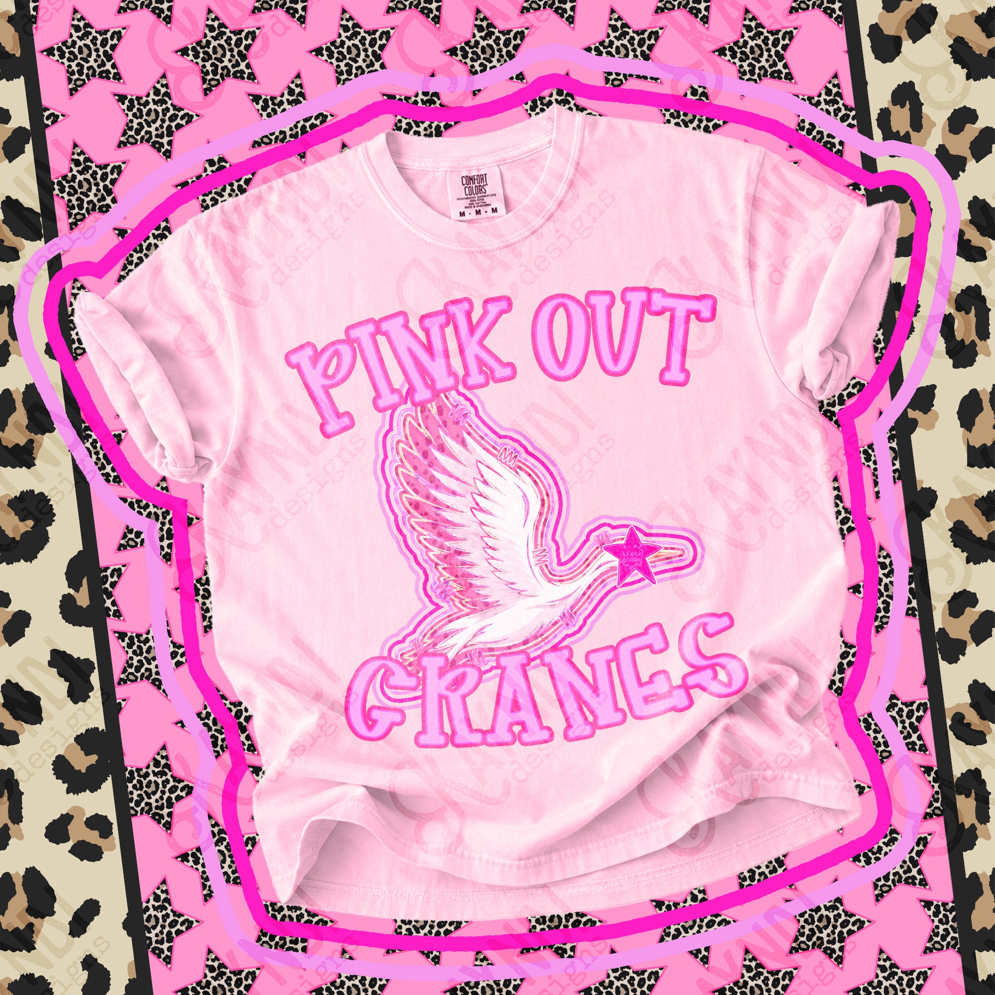 Pink Out Mascots Cranes mockup