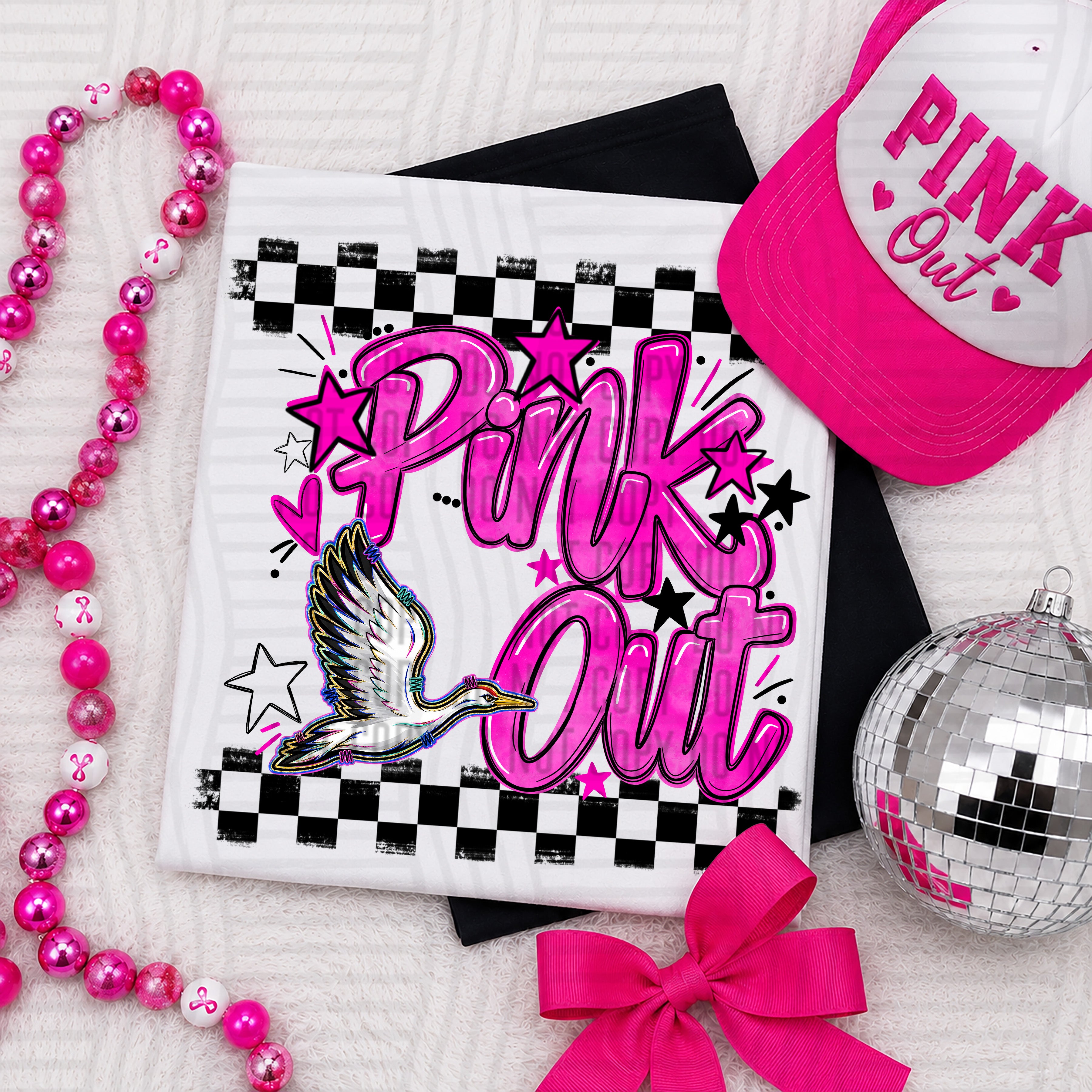 Pink Out Mascots CC Cranes design
