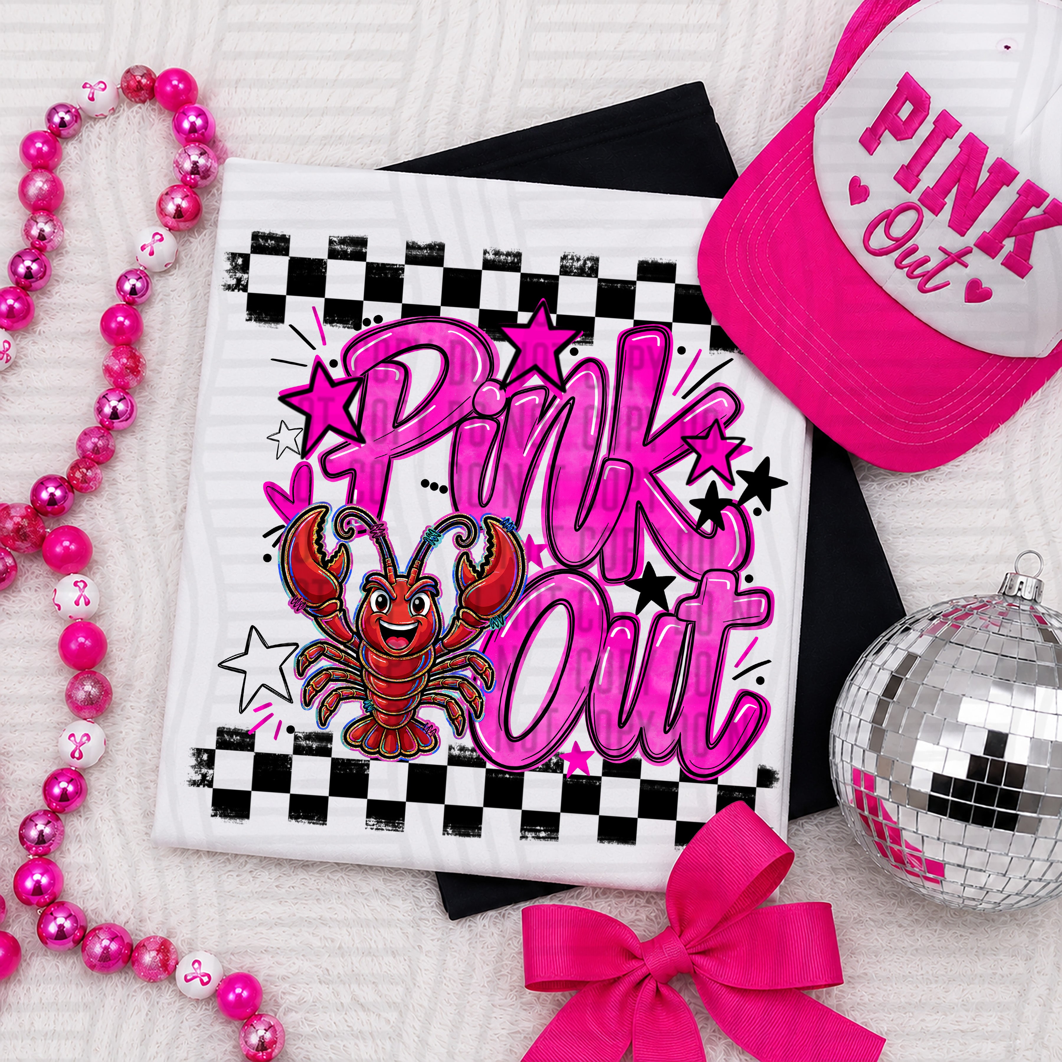 Pink Out Mascots CC Crawdads design