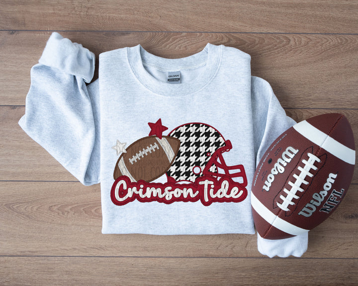 CRIMSON TIDE HELMET AND FOOTBALL FAUX APPLIQUE