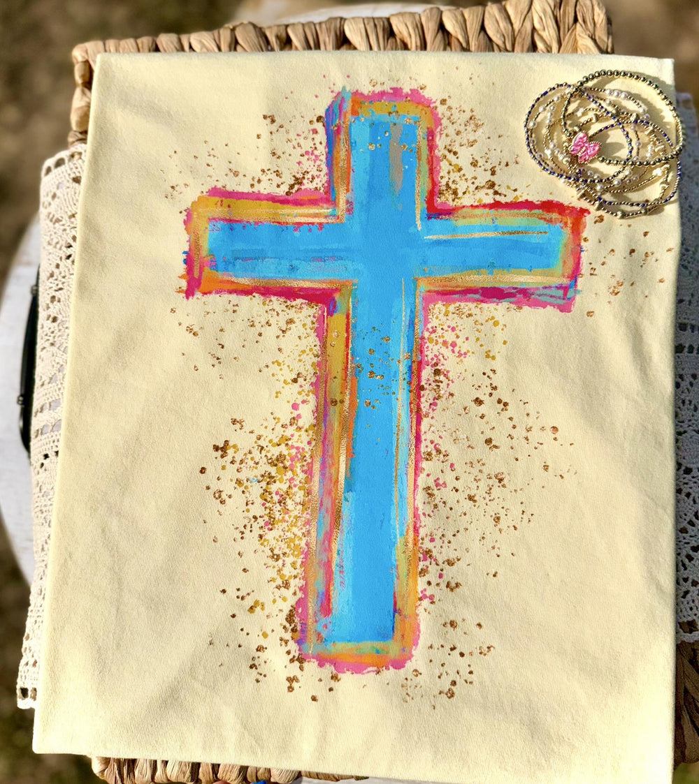 Cross Splatter Faith DTF transfer design
