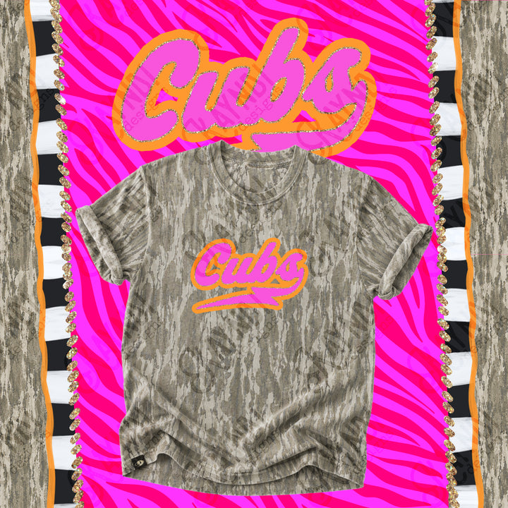 Prism Script Mascot Light Wash Camo Tee