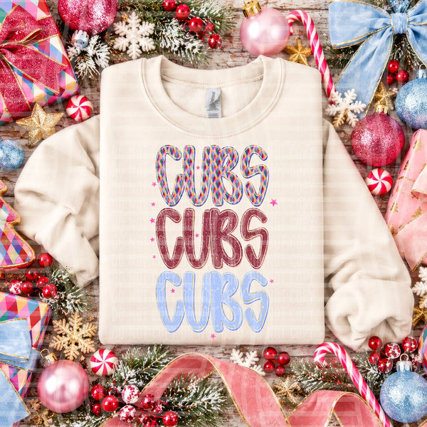 Jingle Jumble Stacked Mascots Cubs design