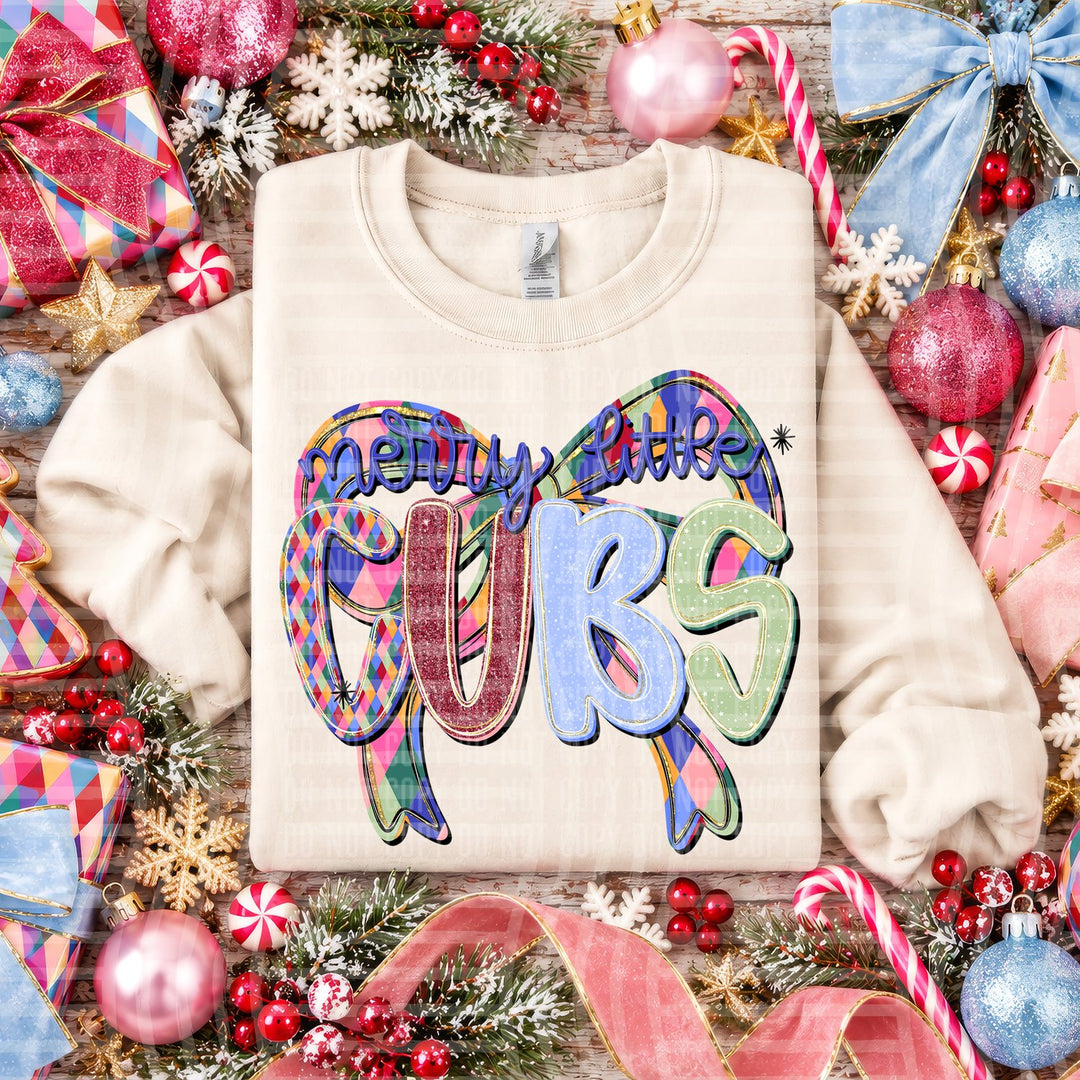 Cubs Merry Little Mascots DTF transfer