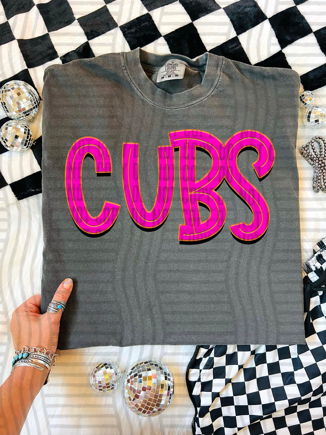 Cubs Pink Punch mascot DTF transfer