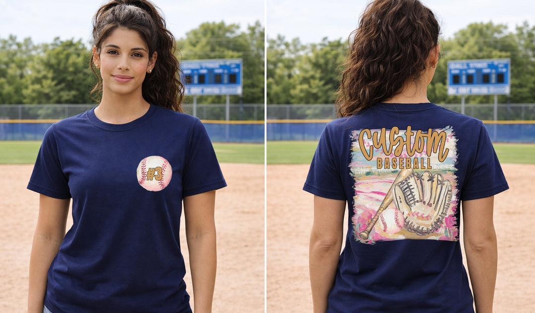 Custom Faux Painted Baseball Field Pocket with Number