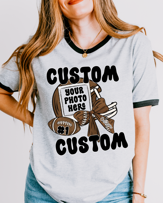 Custom Football Sports Frame with Bow