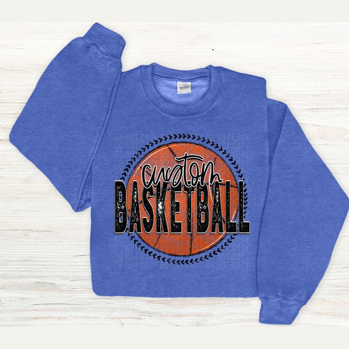 Custom Grunge Basketball – DTF Transfer – product image