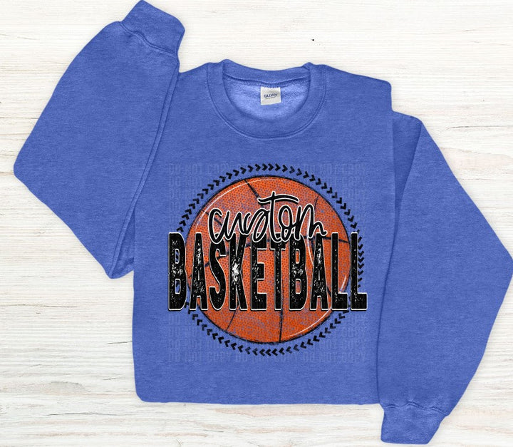 Custom Grunge Basketball basketball custom transfer design