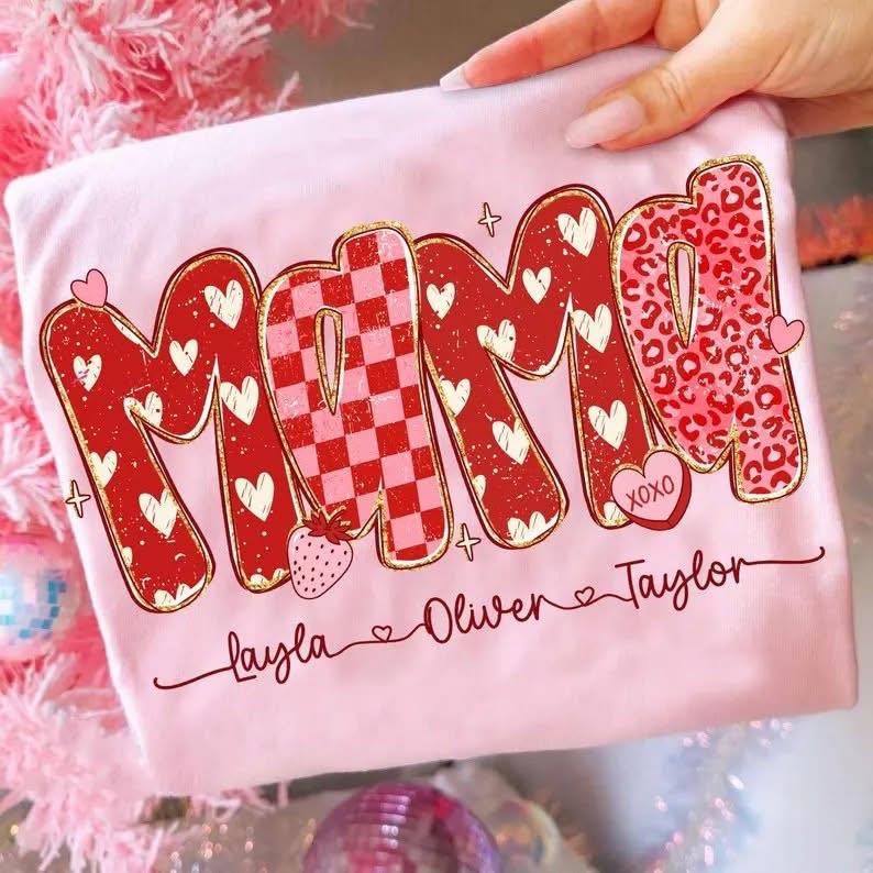 Custom Preppy Valentines Names Sweatshirt