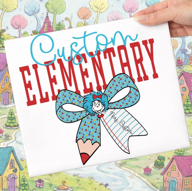 Custom RAA School Bow with Optional Teacher Name