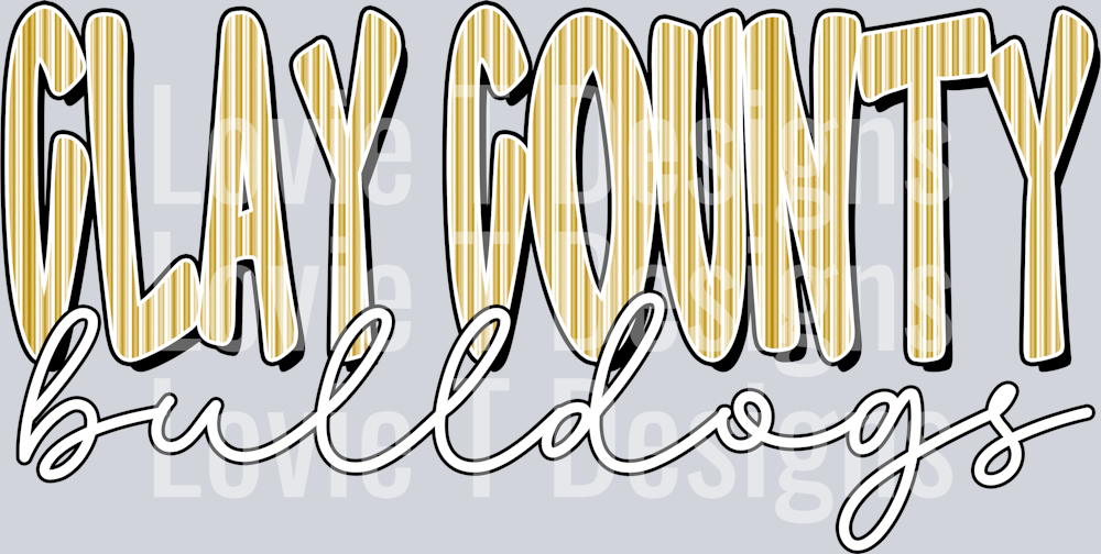 CUSTOM SEERSUCKER CLAY COUNTY BULLDOGS VEGAS GOLD SEERSUCKER