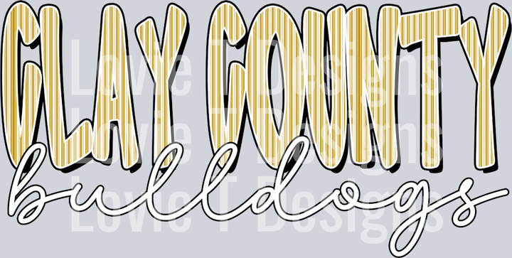 CUSTOM SEERSUCKER CLAY COUNTY BULLDOGS VEGAS GOLD SEERSUCKER