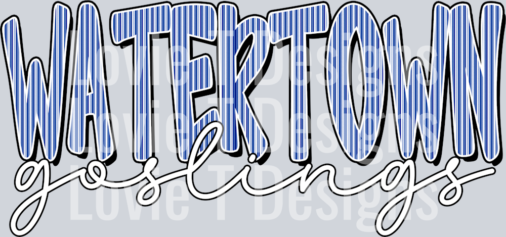 CUSTOM SEERSUCKER WORD WATERTOWN GOSLINGS ROYAL