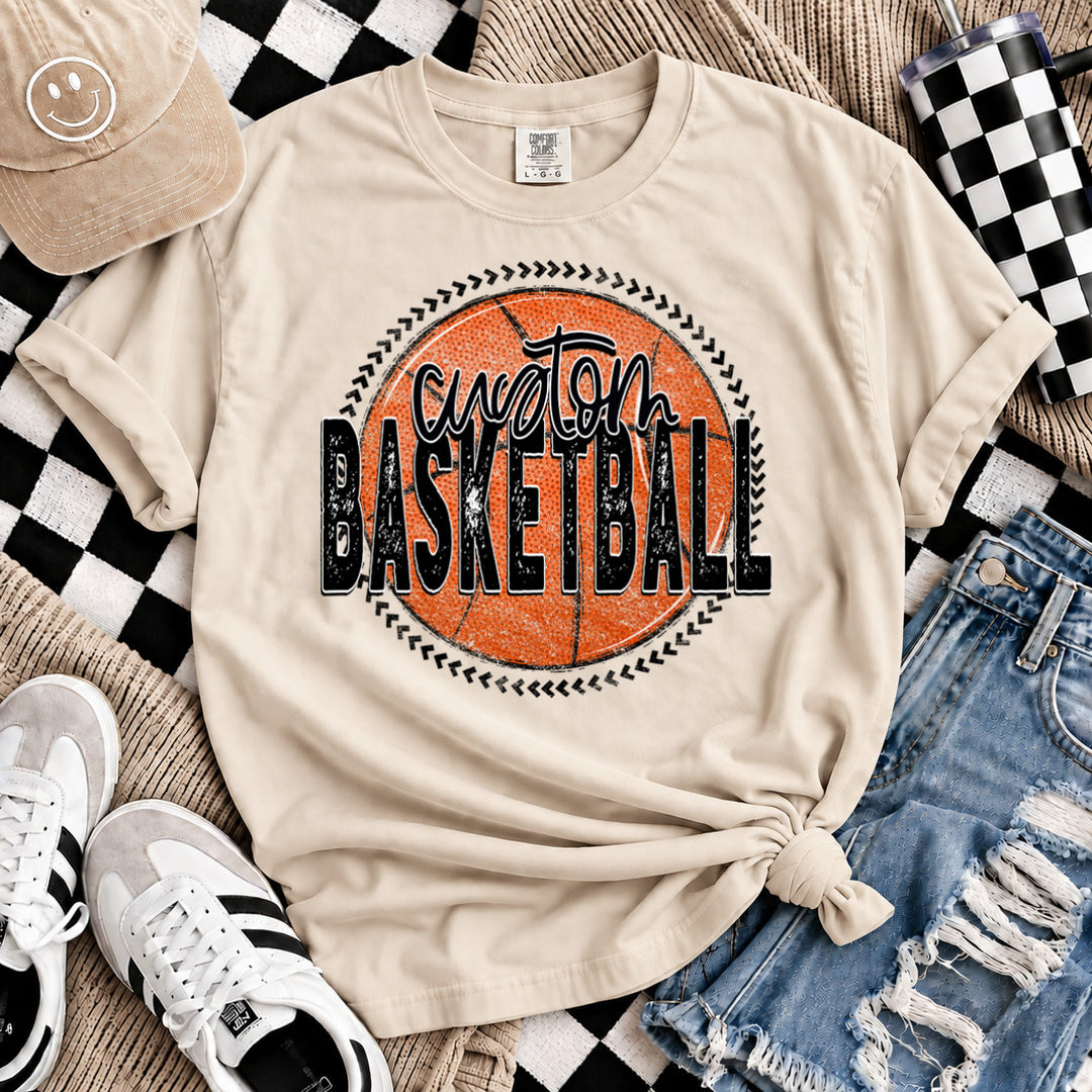 Custom Grunge Circle basketball DTF transfer mockup
