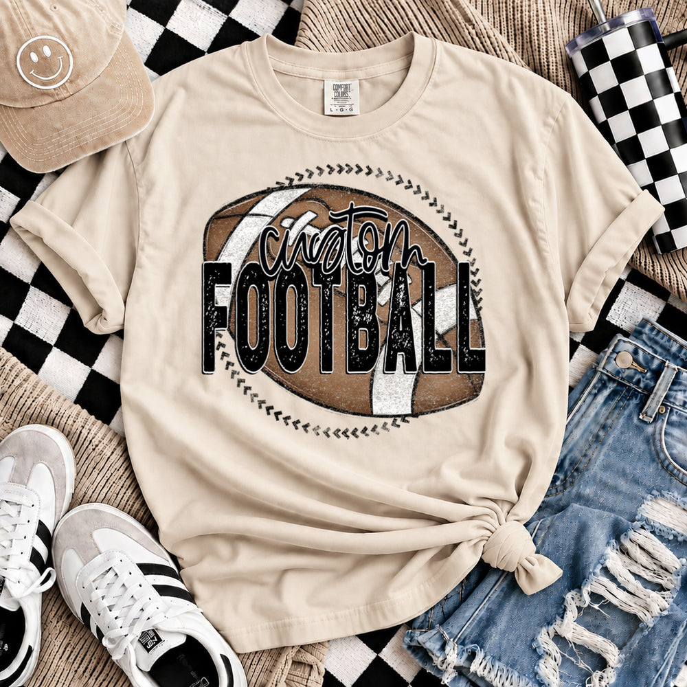 Custom Grunge Circle football DTF transfer mockup